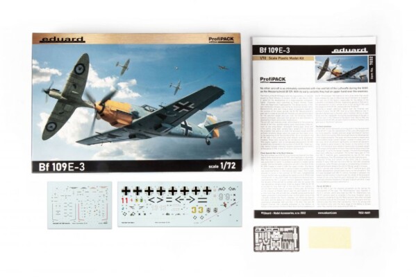 Збірна модель 1/72 Літак Messerschmitt Bf 109E-3 Eduard 7032 детальное изображение Самолеты 1/72 Самолеты