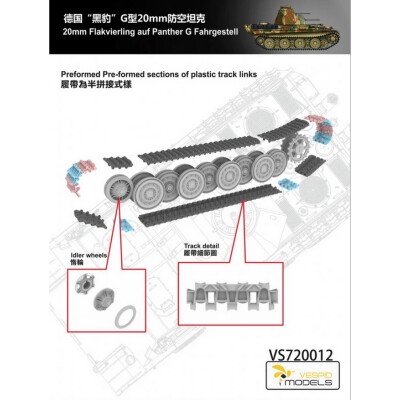Збірна модель 1/72 Німецька 20-мм Flakvierling на шасі Panther G Vespid Models VS720012 детальное изображение Бронетехника 1/72 Бронетехника