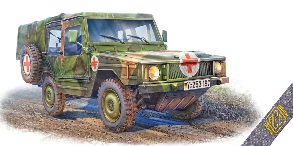 Збірна модель 1/35 Легка вантажівка 4x4 Volkswagen Iltis SAN з медичним комплектом 0,5т ACE 35103 детальное изображение Автомобили 1/35 Автомобили