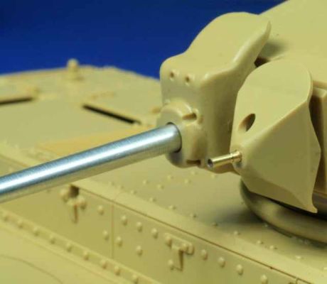 Металлический ствол 75мм+47мм+7,5мм для танка Char B1 bis в масштабе 1/35 детальное изображение Металлические стволы Афтермаркет