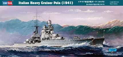 Сборная модель 1/350 Итальянский тяжёлый крейсер «Пола» (1941)  ХоббиБосс 86502 детальное изображение Флот 1/350 Флот