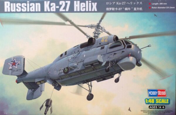 Сборная модель военного вертолета Ka-27 Helix детальное изображение Вертолеты 1/48 Вертолеты