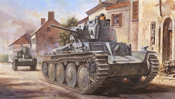 Збірна модель німецького легкого танка Pz.Kpfw. / Pz.BfWg 38(t) Ausf детальное изображение Бронетехника 1/35 Бронетехника