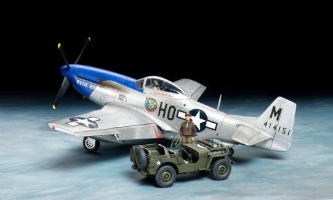 Збірна модель 1/48 Літак P-51D МУСТАНГ &amp; 1/4-TON 4×4 Легкий Транспорт Тамія TAM25205 детальное изображение Самолеты 1/48 Самолеты