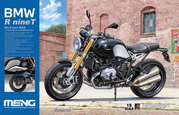 Збірна модель 1/9 Мотоцикл BMW R nineT Meng MT-003 детальное изображение Мотоциклы Гражданская техника