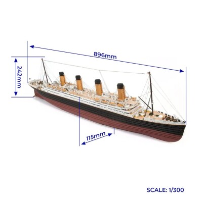 Scale wooden model 1/300 British passenger steamship Titanic OcCre 14009 детальное изображение Корабли Модели из дерева