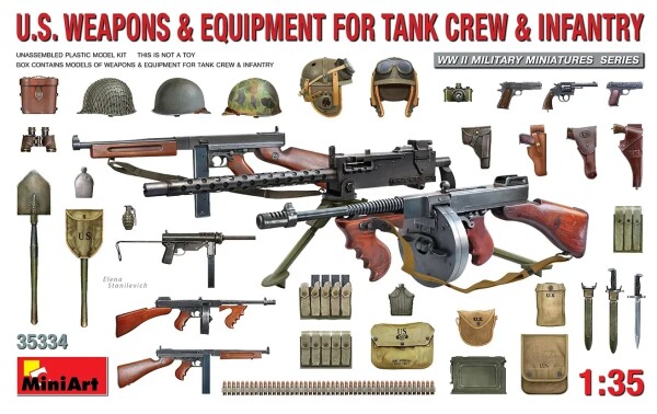 Збірна модель 1/35 Зброя та спорядження США для танкових екіпажів та піхоти MiniArt 35334 детальное изображение Аксессуары Диорамы