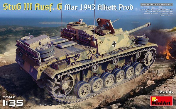 Збірна модель 1/35 САУ Stug III Ausf. G березня 1943 р. Alkett Prod MiniArt 35336 детальное изображение Бронетехника 1/35 Бронетехника