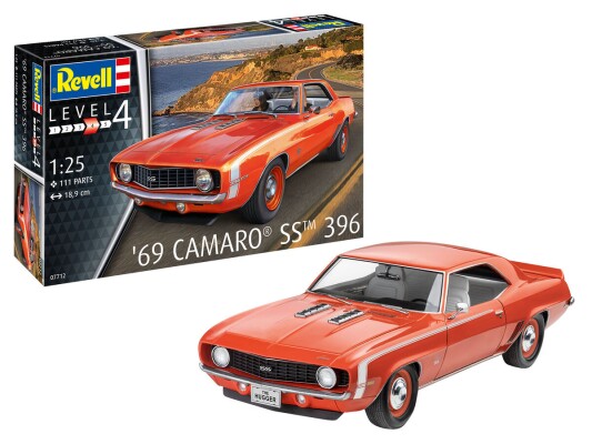 Збірна модель 1/25 Автомобіль '69 Camaro CC 396 Revell 07712 детальное изображение Автомобили 1/25 Автомобили