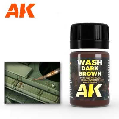 Dark brown wash for green vehicles 35 ml / Смывка тёмно-коричневая для зелёной техники 35 мл детальное изображение Смывки Weathering