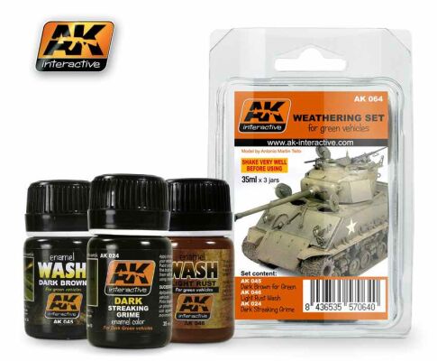 Weathering set for green vehicles / Набір змивок для везерингу під зелену техніку детальное изображение Наборы weathering Weathering