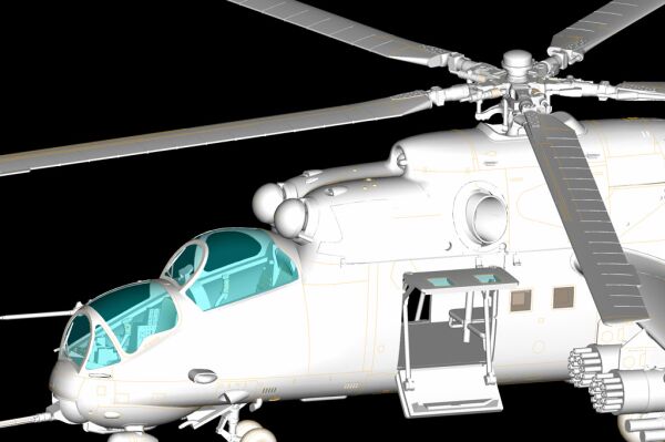 Scale model 1/72 helicopter Mii-24V Hind-E HobbyBoss 87220 детальное изображение Вертолеты 1/72 Вертолеты