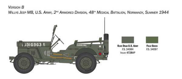 Збірна модель 1/24 Jeep Willys MB 80th Anniversary 1941-2021 Italeri 3635 детальное изображение Автомобили 1/35 Автомобили