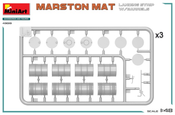 Збірна модель 1/48 Злітно-посадкова смуга Marston Mat з бочками MiniArt 49019 детальное изображение Аксессуары Диорамы