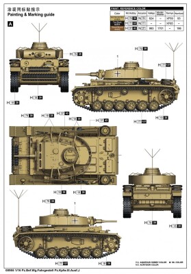 Збірна модель 1/16 Танк Pz.Kpfw.III Ausf.J Trumpeter 00955 детальное изображение Бронетехника 1/16 Бронетехника