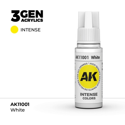 Акриловая краска WHITE - INTENSE / БЕЛЫЙ АК-интерактив AK11001 детальное изображение General Color AK 3rd Generation