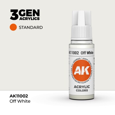 Акриловая краска OFFWHITE – STANDARD / БЕЛЫЙ С ОТТЕНКОМ АК-интерактив AK11002 детальное изображение General Color AK 3rd Generation