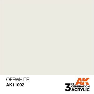 Акрилова фарба OFFWHITE – STANDARD / БІЛИЙ З ВІДТІНКОМ AK-interactive AK11002 детальное изображение General Color AK 3rd Generation