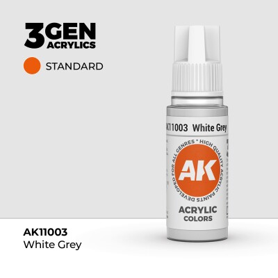 Акриловая краска WHITE GREY – STANDARD / БЕЛО-СЕРЫЙ АК-интерактив AK11003 детальное изображение General Color AK 3rd Generation