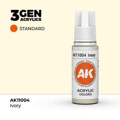 Акрилова фарба IVORY – STANDARD / СЛОНОВА КІСТКА AK-interactive AK11004 детальное изображение General Color AK 3rd Generation