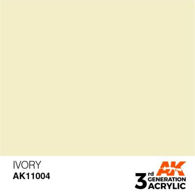 Акриловая краска IVORY – STANDARD / СЛОНОВАЯ КОСТЬ АК-интерактив AK11004 детальное изображение General Color AK 3rd Generation