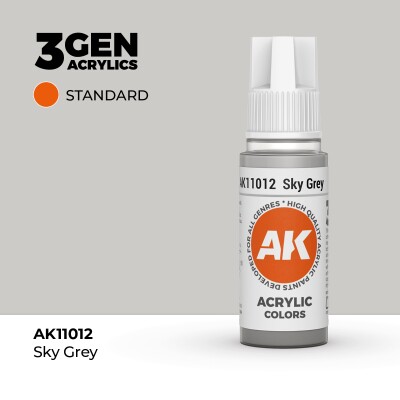 Акриловая краска SKY GREY – STANDARD / НЕБЕСНЫЙ СЕРЫЙ АК-интерактив AK11012 детальное изображение General Color AK 3rd Generation