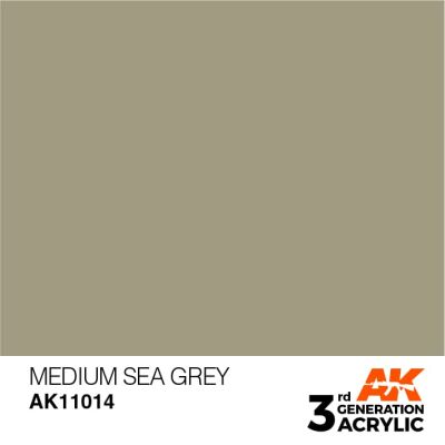 Акриловая краска MEDIUM SEA GREY – STANDARD / УМЕРЕННЫЙ МОРСКОЙ СЕРЫЙ АК-интерактив AK11014 детальное изображение General Color AK 3rd Generation