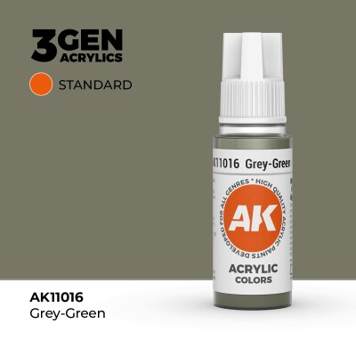 Акриловая краска GREY GREEN – STANDARD / СЕРО-ЗЕЛЕНЫЙ АК-интерактив AK11016 детальное изображение General Color AK 3rd Generation