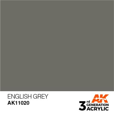 Акриловая краска ENGLISH GREY – STANDARD / АНГЛИЙСКИЙ СЕРЫЙ АК-интерактив AK11020 детальное изображение General Color AK 3rd Generation
