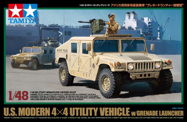 Збірна модель 1/48 Сучасний американський позашляховик Hummer 4x4 із гранатометом Tamiya 32567 детальное изображение Автомобили 1/48 Автомобили