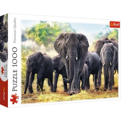 Пазли Африканські слони 1000шт детальное изображение 1000 элементов Пазлы