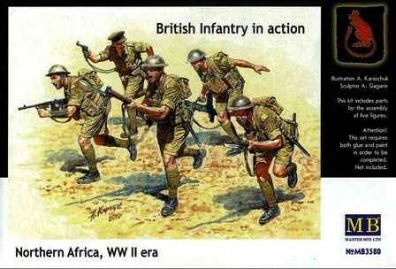 «Британская пехота в действии, Северная Африка, эпоха Второй мировой войны» детальное изображение Фигуры 1/35 Фигуры
