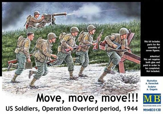 &quot;Двигайся, двигайся, двигайся!!!&quot; Солдаты США, период операции «Оверлорд», 1944 г. детальное изображение Фигуры 1/35 Фигуры