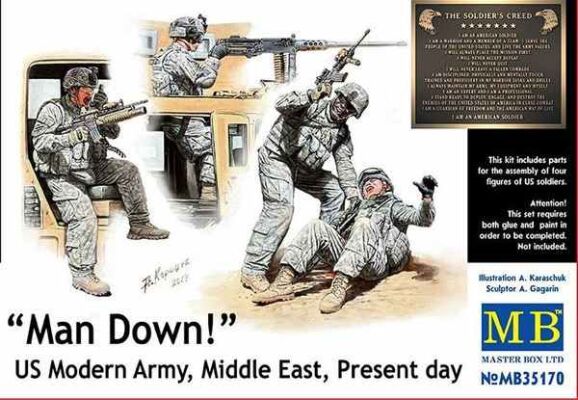 &quot;Man Down! US Modern Army, Middle East, Present day&quot; детальное изображение Фигуры 1/35 Фигуры