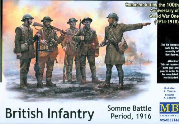 Британская пехота, период битвы на Сомме, 1916 г. детальное изображение Фигуры 1/35 Фигуры
