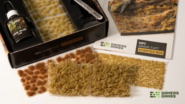 Набір пучків сухої трави Grass Tuft Starter Box - Dry з пінцетом та клеєм ПВА Gamers Grass GGSB-D детальное изображение Наборы деталировки Диорамы