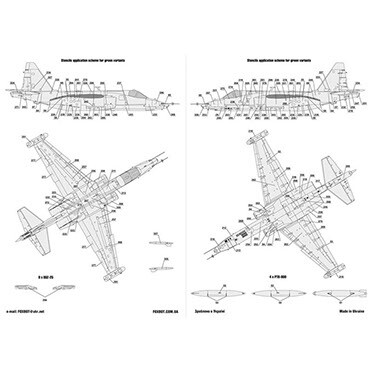 Foxbot 1:72 Digital Rooks decal: Su-25 of the Ukrainian Air Force, with technical inscriptions FB 72-056T детальное изображение Декали Афтермаркет