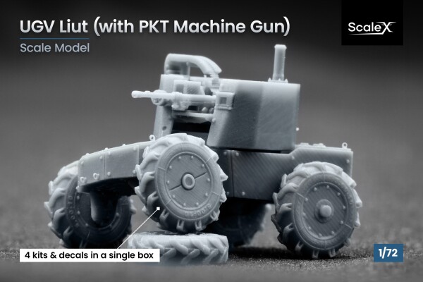 Збірна модель 1/72 Наземний дрон &quot;Лють&quot; з кулеметом ПКТ ScaleX VG 72001 детальное изображение Наземные дроны Военная техника