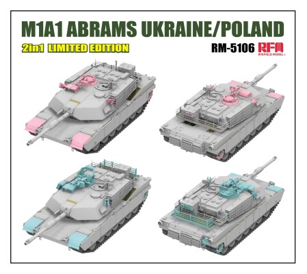 Збірна модель 1/35 Танк M1A1 Abrams Україна/Польща 2в1 (limited edition) RFM RM-5106 детальное изображение Бронетехника 1/35 Бронетехника