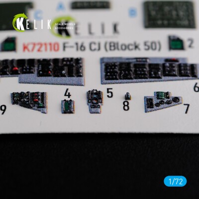 F-16CJ (Block 50) декаль інтер'єр для комплекту Tamiya 1/72 KELIK K72110 детальное изображение 3D Декали Афтермаркет