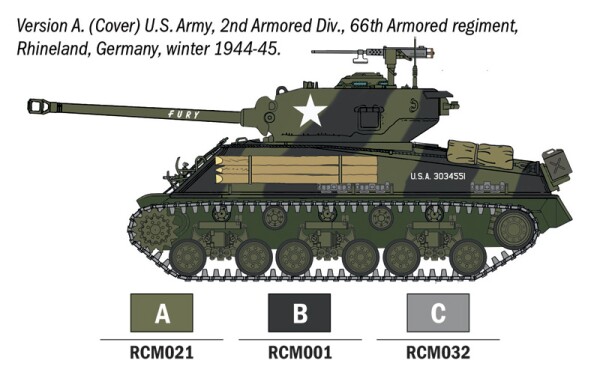 Збірна модель 1/56 Танк Sherman M4A3E8 Fury - Стартовий набір - просте фарбування Italeri 75001 детальное изображение Бронетехника 1/56 Бронетехника