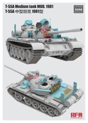 Збірна модель 1/35 Середній танк Т-55А зр. 1981 р. Rye Field Model RM-5098 детальное изображение Бронетехника 1/35 Бронетехника