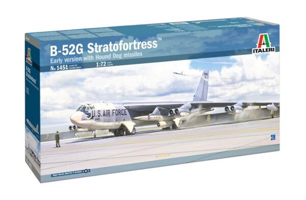 Збірна модель 1/72 Літак B-52G Stratofortress рання версія з ракетами Hound Dog Italeri 1451 детальное изображение Самолеты 1/72 Самолеты