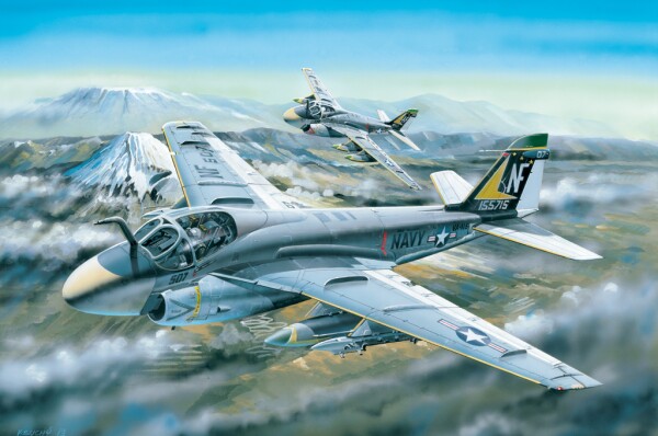 Scale model 1/48 American deck attack aircraft A-6A Intruder HobbyBoss 81708 детальное изображение Самолеты 1/48 Самолеты