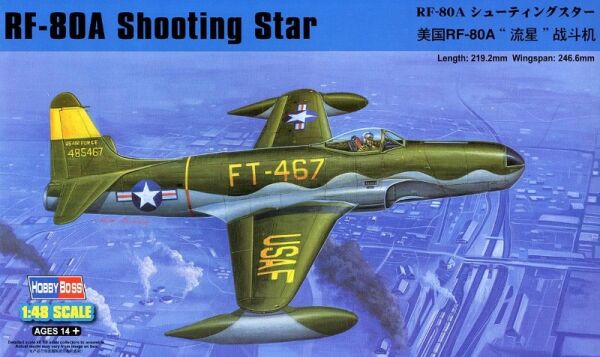 Сборная модель американского истребителя RF-80A Shooting Star fighter детальное изображение Самолеты 1/48 Самолеты