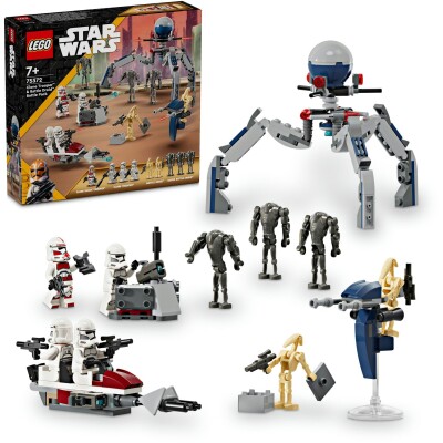 Конструктор LEGO Star Wars Клоны-пехотинцы и Боевой дроид. Боевой набор 75372 детальное изображение Star Wars Lego