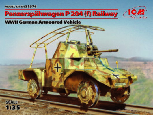 Німецький залізничний бронеавтомобіль Panzerspahwagen P 204 (f) детальное изображение Железная дорога 1/35 Железная дорога