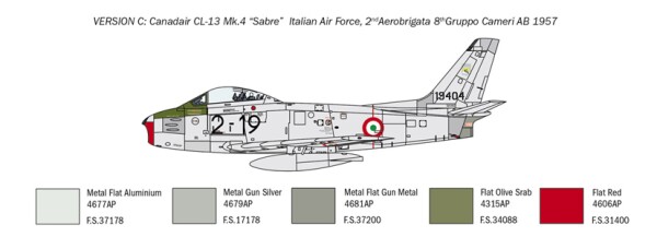 Scale model 1/48 Aircraft F-86E Saber Italeri 2799 детальное изображение Самолеты 1/48 Самолеты