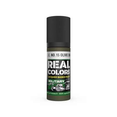Акриловая краска на спиртовой основе S.C.C. No.15 Olive Drab АК-интерактив RC875 детальное изображение Real Colors Краски