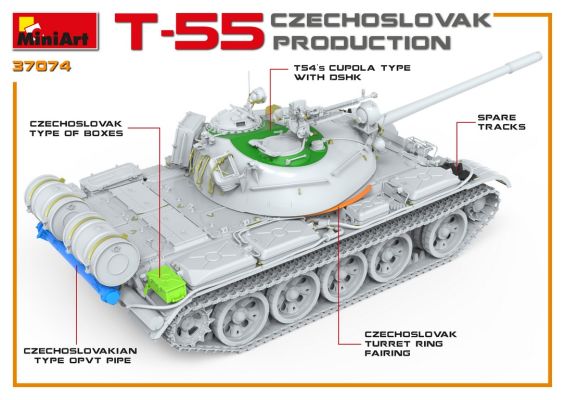 Т-55 Чехословацкого Производства детальное изображение Бронетехника 1/35 Бронетехника